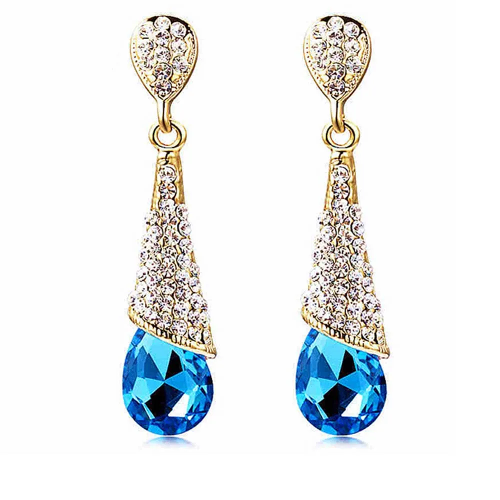 Clip Earrings Rhinestone Crystal For Women Party