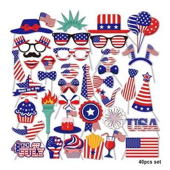

American Independence Day July 4th 40 Pieces Home Party Decoration Photo Prop