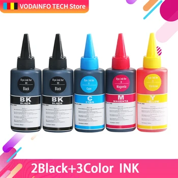 

100ml*5 Dye Universal 4 Color C M Y K Dye Ink For HP with 100ML for HP Premium Dye Ink General for HP printer ink all models