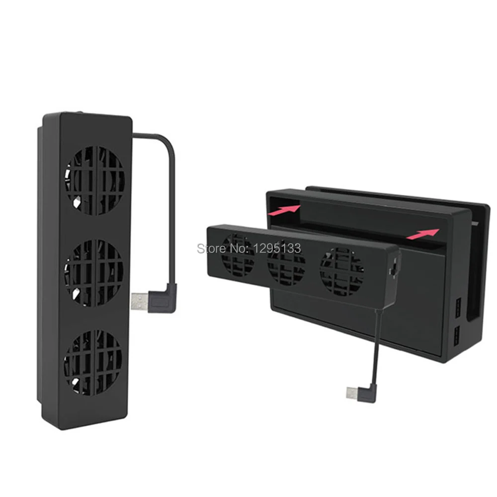 

Black External Turbo Mini Cooling Fan Cooler for Nintend Switch Original Stand Temperature Control Game Accessories