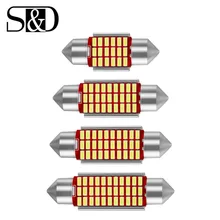 1 sztuk C5W LED samochodów wewnętrzna lampka Canbus Festoon 31mm 36mm 39mm 42mm żarówki LED 6000K biała lampa kopułowa do czytania lampa samochodowa 12V