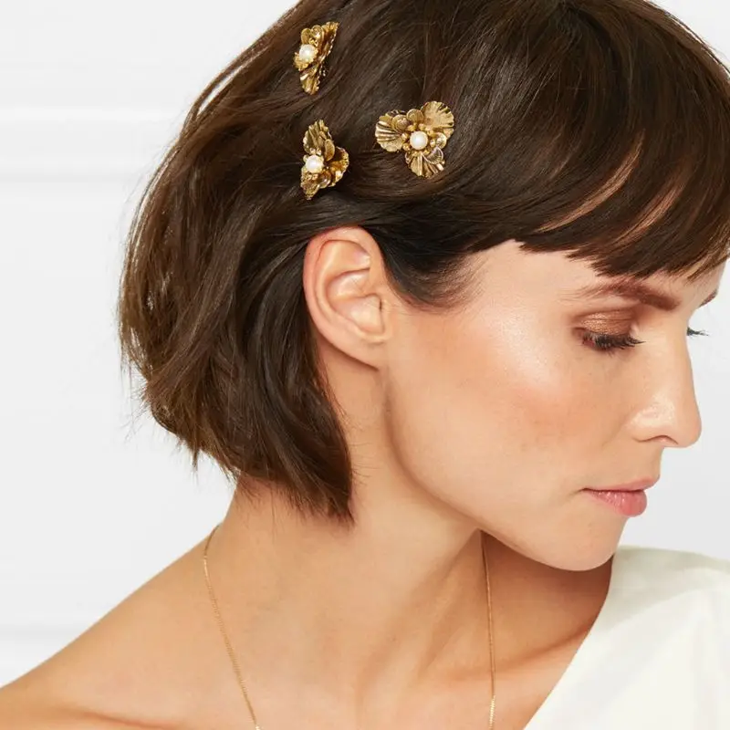 Vintage Palace Style Metallic Hair Comb Layered Flower Shape