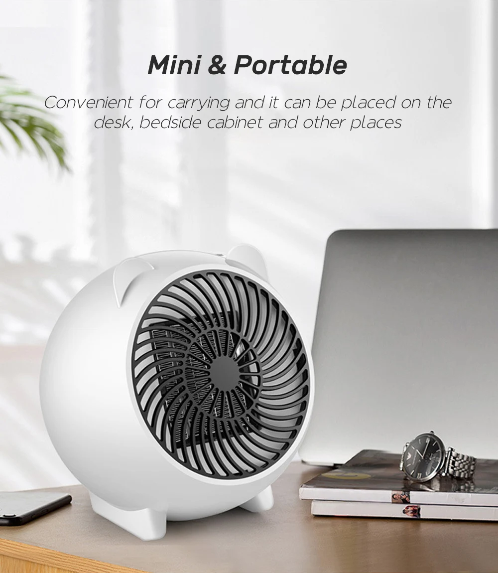 Electric Heater Portable Mini Heating Fan Handy Air Warmer