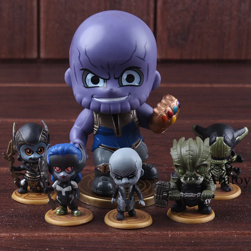 Avengers Infinity War Thanos Corvus Glaive Proxima Midnight Ebony Maw Black Dwarf Supergiant Marvel Action Figure Toy 6pcs/set