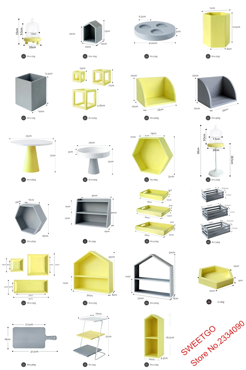 SWEETGO желтая древесина подставки для пирога серые подставки для кексов десерт Декоративная скатерть стеллажи для хранения детская комната день рождения поставщиков