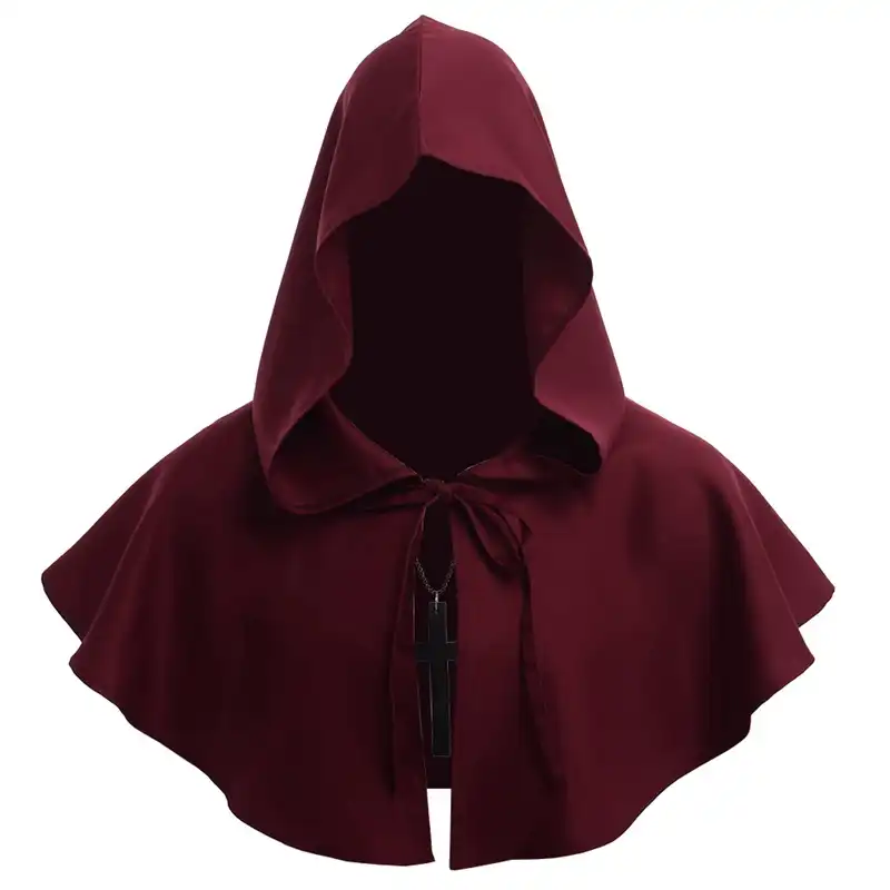 LARP Hood Mantle Layered Capelet Cowl with Clasp Fastening  Costume  Renaissance  Cosplay  Fantasy Unisex