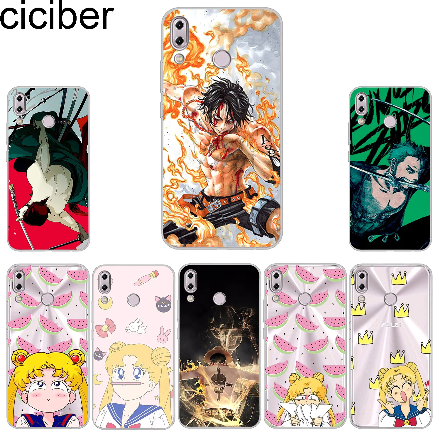 

ciciber Phone Cases For ASUS Zenfone 5 5Z 5Q Lite Max Plus (M1) Case Cover ZE620KL ZS620KL ZC600KL ZB570TL One Piece Sailor Moon