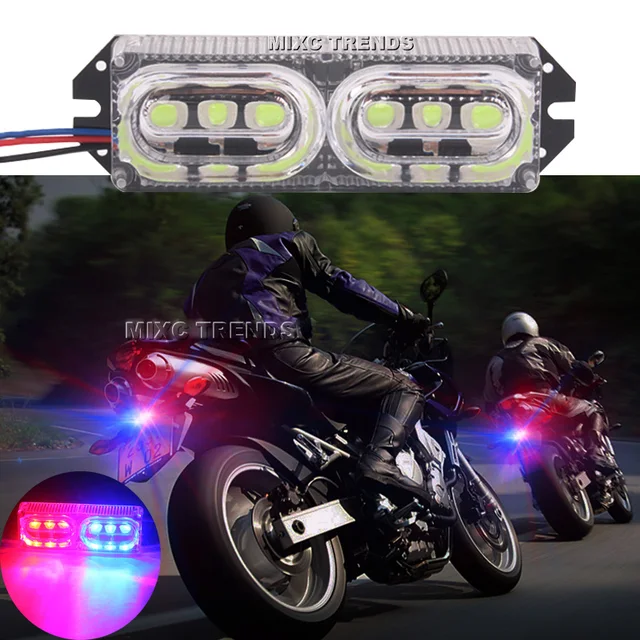 1Pcs 6leds LED Motorcycle Brake Turn Signal 12V Red Blue Light
