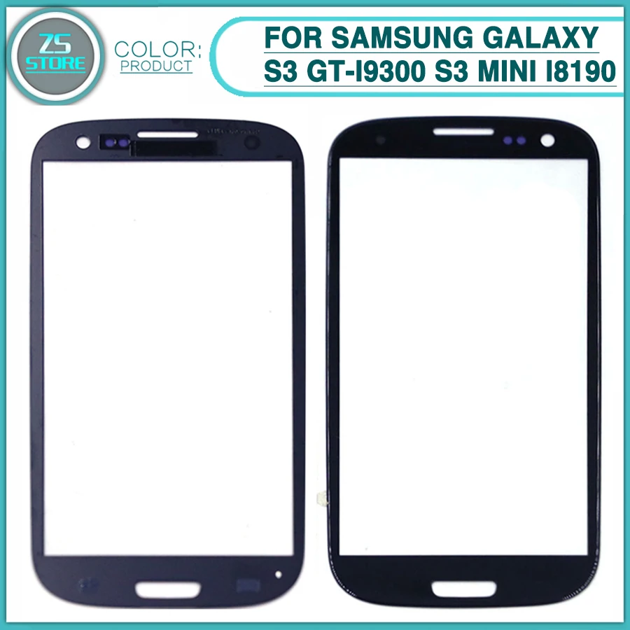 

new LCD Front Glass Lens Replacement For Samsung Galaxy S3 GT-I9300 S3 mini i8190 8190 Sensor Outer Glass Touch Screen panel