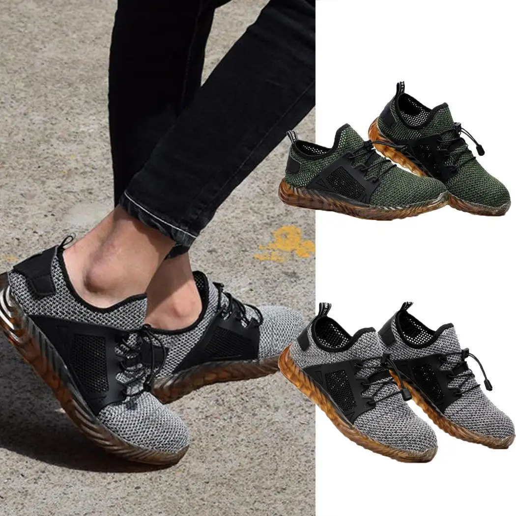 

Men Steel Toe Safety Shoes Labor Insurance Sneakers Breathable Mesh Shoe