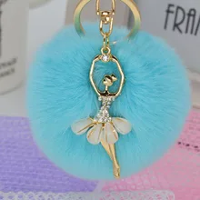 2016 Fashion font b Women b font Cony Hair Dancing Angel Rhinestone Ball Pom Pom Charm