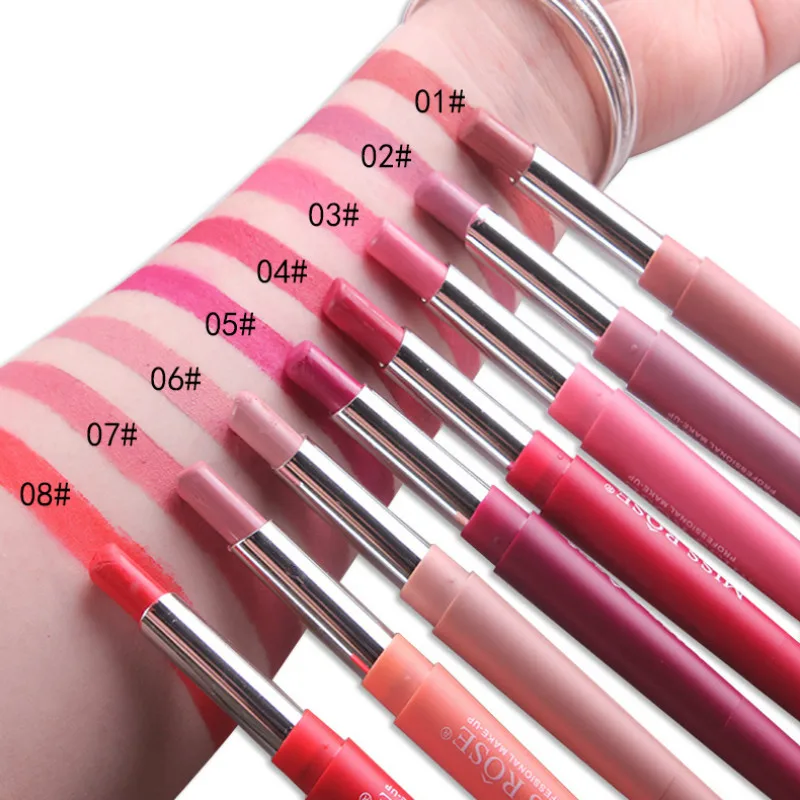 1Pcs Sexy Coral Red 20 Color Double-end Lip Makeup Lip Liner Waterproof Moisturizing Lipsticks Lasting Lip Pencil Cosmetic#02