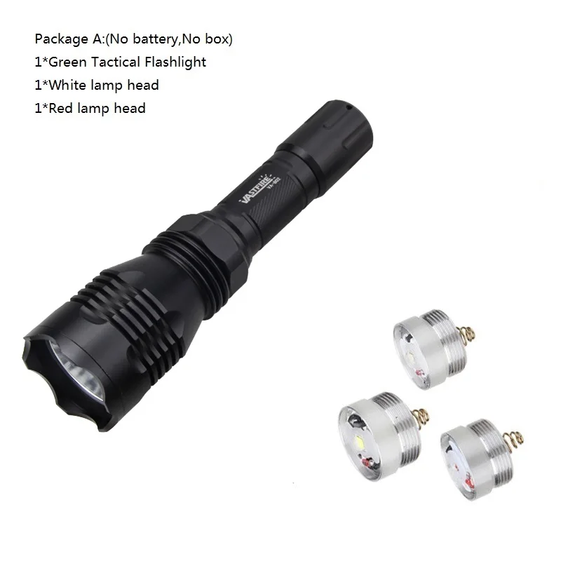 Modo ao ar Livre à Prova Luzes da Tocha Luz para 18650 Vastfire Branco Vermelho Cor Verde Caça Luz 1 Dwaterproof Água Led Tactical Arma 802 - 2 Luzes de armas