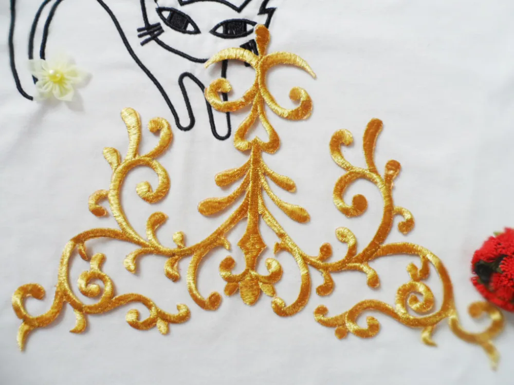 28*16cm DIY large gold silver cloth patch stage clothing decorative