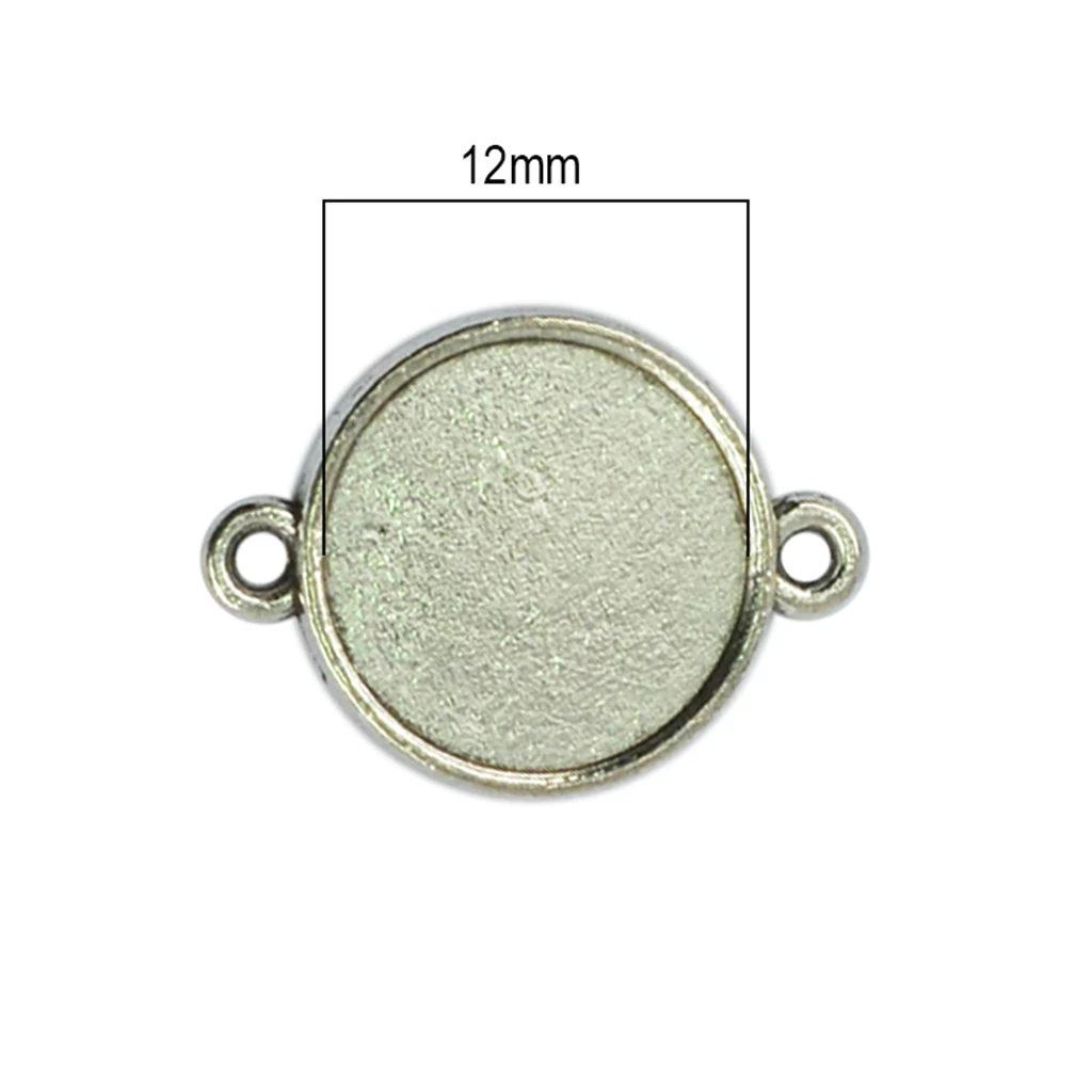 50pcs Blank Bezel Pendants Blanks Base Cabochon Settings Tray for Jewelry Making 12mm