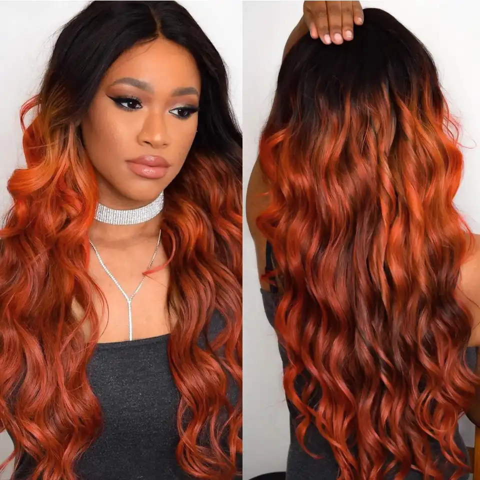 Sexay Ombre Body Wave Hair Bundles With Lace Closure 1b 350 Two