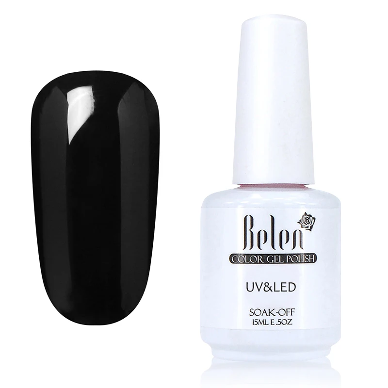 Belen 15 мл Гель-лак для ногтей Soak Off UV светодиодный гель-лаки для ногтей для домашнего маникюра Искусство Красота гель для дизайна лак гель лак - Цвет: 1348 black