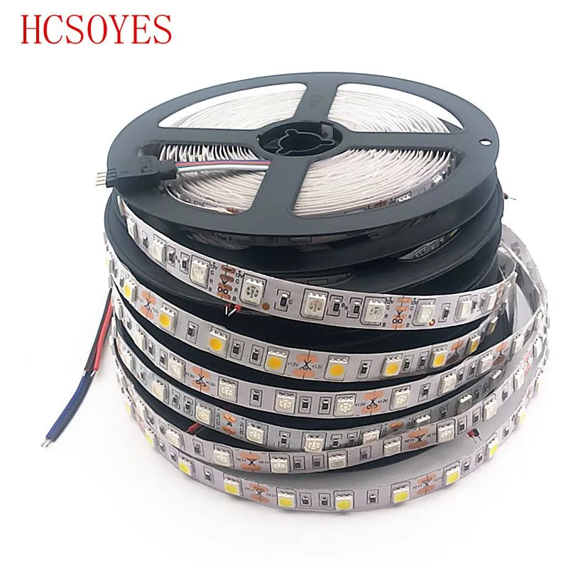 5 м 5050 SMD 60 светодиодный s/M не водонепроницаемый whte/теплый белый/красный/зеленый/синий/RGB светодиодный гибкий светильник DC12V