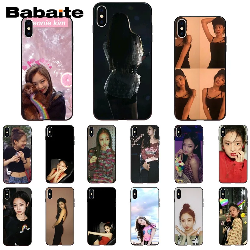 Babaite Jennie Colorful Cute Phone Accessories Case for Apple iPhone 8 7 6 6S Plus X XS MAX 5 5S SE XR Cellphones