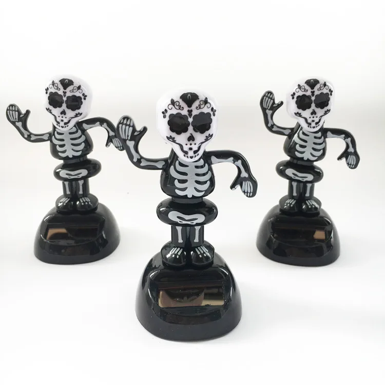 

1 PCS Solar Automatic Swing Skeleton Head Car Ornaments Automobile Dashboard Decoration Cute Car Interior Accessories Toy Gift