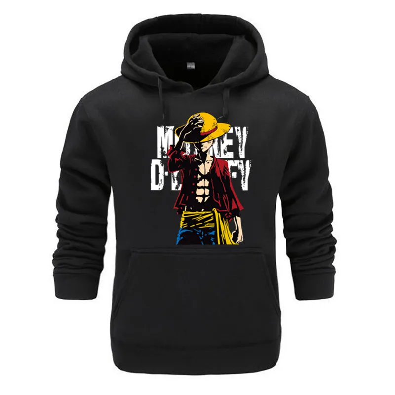 One Piece Monkey D Luffy Fashion Hoodies Anime New Arrival Cotton Sweatshirt Harajuku Brand Clothing Hip Hop Moleton Masculino