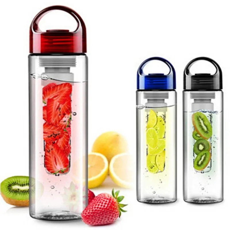 

500ml/700ml Capacity Sport Water Bottles Fruit Infuser Lemon juice Outdoor Travel Camping Plastic Bottle for Water Beverage