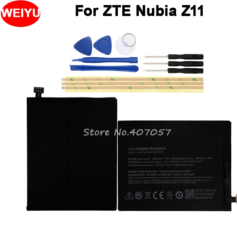 

Li3829T44P6h806435 Battery For ZTE nubia z11 NX531J Batterie Bateria Batterij Accumulator 3000mAh+ disassemble tools