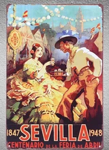 1 piece Sevilla Centenario de la Feria Carnaval Tin Plate Sign wall Room man cave Decoration Art Dropshipping Poster metal yahir velaria feria de durango