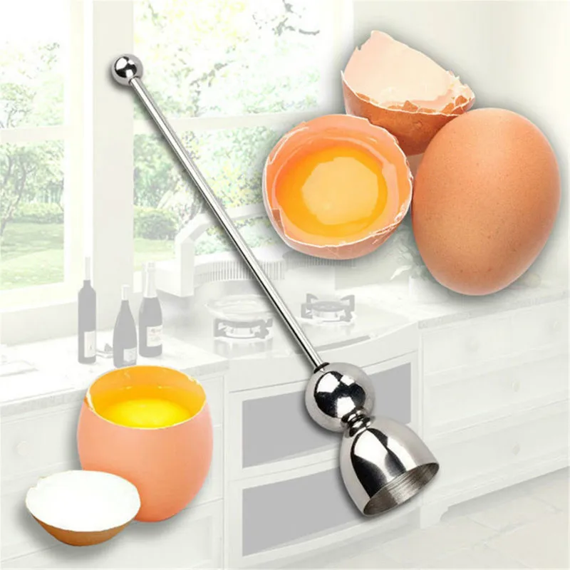 1PC Egg Beaters Stainless Steel Boiled Egg Topper Shell Top Cutter