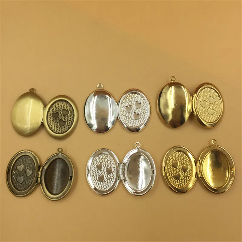 

BoYuTe 10Pcs Diy Jewelry Locket 19*25*5MM Vintage Antique Bronze Brushed Oval Floating Locket
