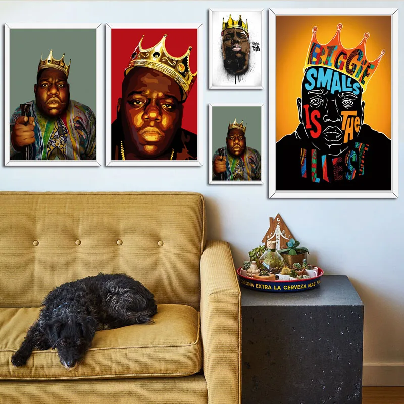 

P297 The Notorious B.I.G Biggie Smalls Hip Hop Gangsta Rap Music Singer Rapper Art Painting Silk Canvas Poster Wall Home Decor