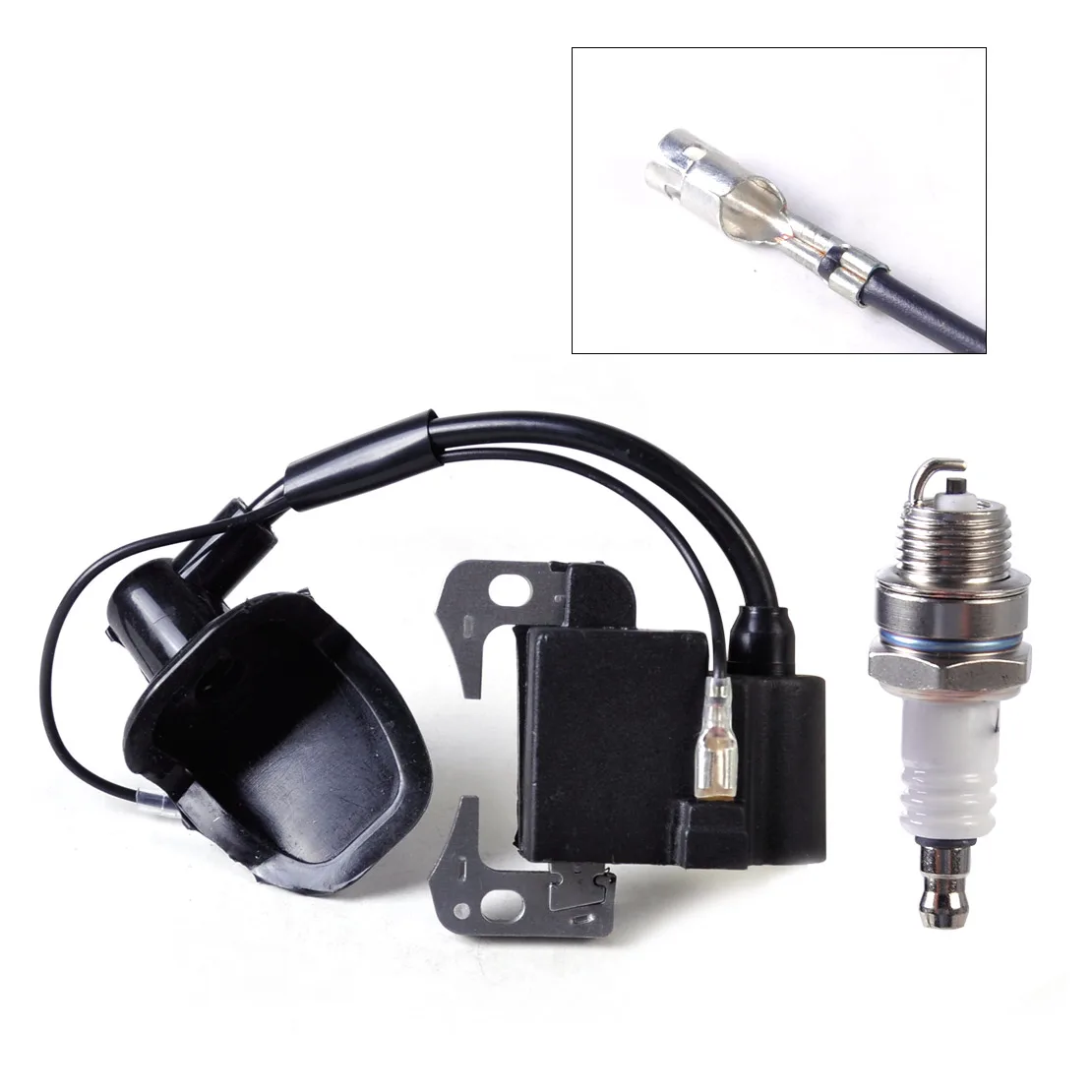 Best beler New Spark Plug With Performance Ignition Coil fit for 49cc 2 Stroke Engine Dirt Monkey PIT Bike Quad ATV Bike Chopper