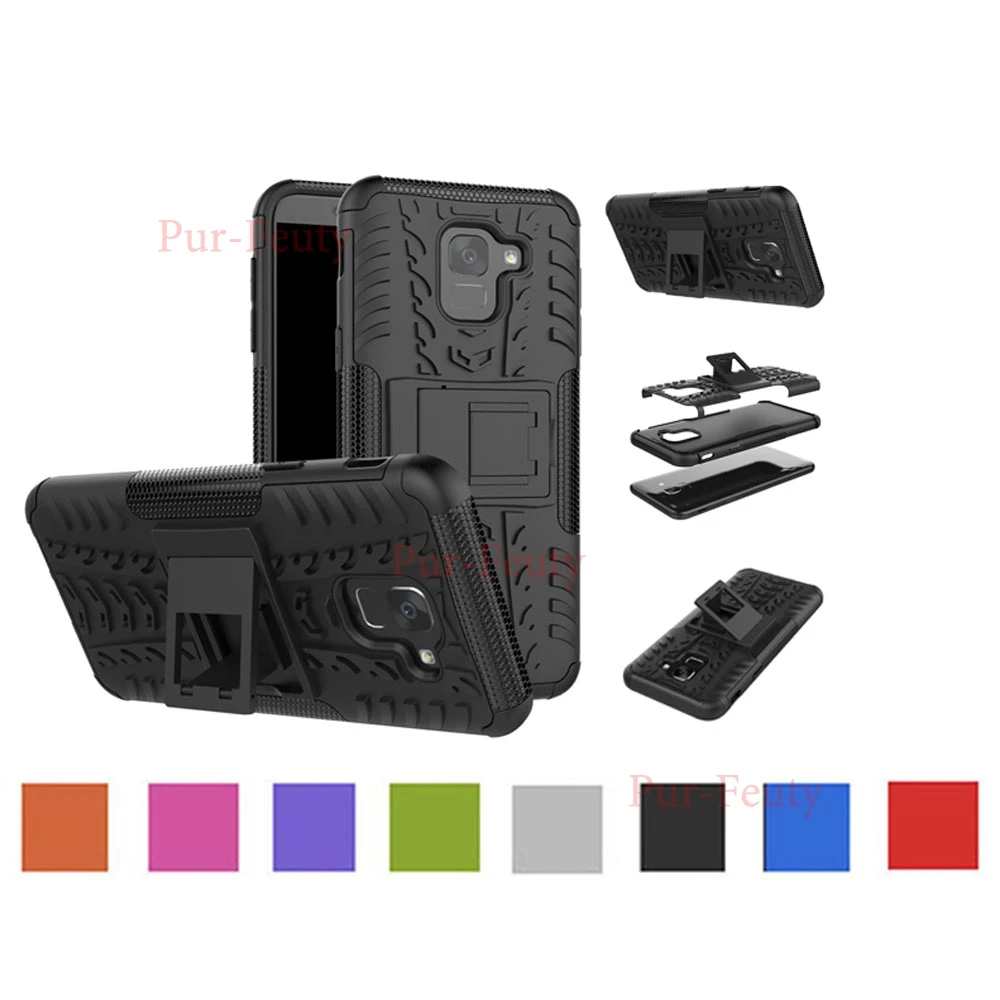 

Case For Samsung Galaxy J6 2018 SM J600 J600FN J600F/DS Hard PC + Silicone Back Cover For Samsung Galaxy J6 2018 On6 Phone Cases