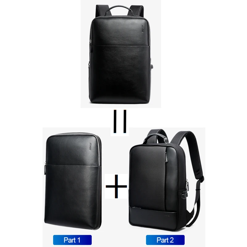 BOPAI, большая вместительность, мужские дорожные сумки, съемный 15,6 дюймовый рюкзак для ноутбука с основной сумкой для мужчин, бизнес, путешествия, кожаный рюкзак
