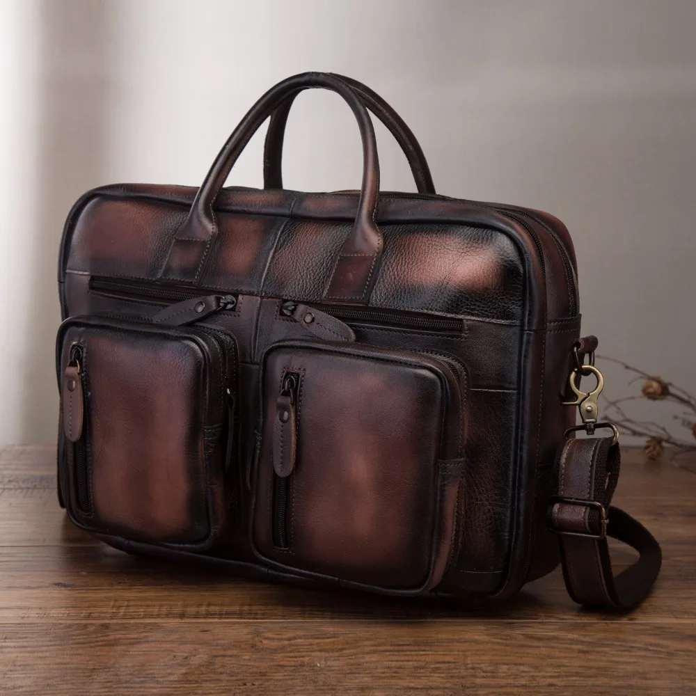 

Original Leather Fashion Business Briefcase Messenger Bag Male Design Travel Laptop Document Case Tote Portfolio Bag k1013db