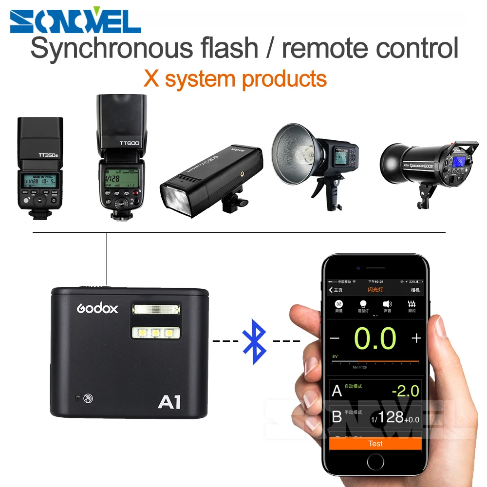 Вспышка Pro Godox A1 для смартфона с беспроводной системой 2 4G TTL Bluetooth триггер батареей
