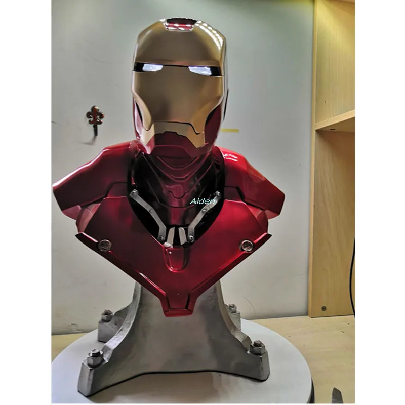 2" Мстители: настольная статуя супергероя бюст Железный человек 1:1 MK3 голова портрет с светодиодный свет GK окрашенная статуя