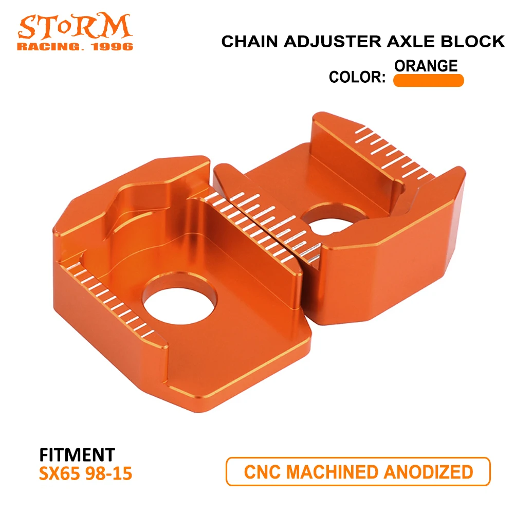 Motorcycle CNC Orange Axle Block Chain Adjuster For KTM SX65 SX 65 1998-2005 2006 2007 2008 2009 2010 2011 2012 2013 2014 2015 | Автомобили