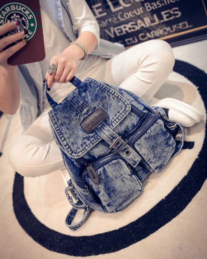 School Bagpack for Girls Denim Backpack Women Backpacks Denim Children