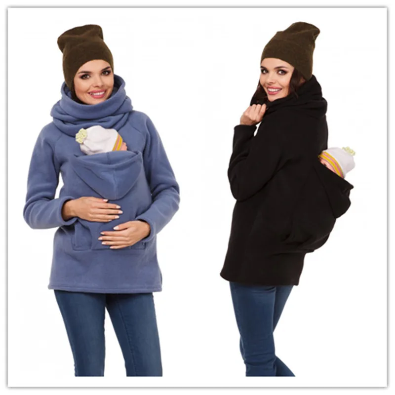 

MAGGIE'S WALKER Maternity Clothings Parenting Baby Kangaroo Hoodies Coat Pregnant Woman Baby Carrier Sweatshirts Winter Tops