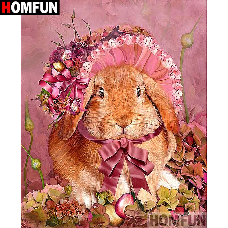 

HOMFUN Full Square/Round Drill 5D DIY Diamond Painting "Cartoon rabbit " Embroidery Cross Stitch 3D Home Decor Gift A13437