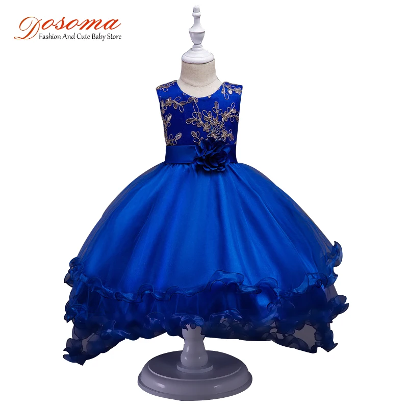 

Dosoma Gold Wire Embroidery Flower Girls Dresses For Party And Wedding Sequined Long Lace Mullet Princess Dress Clothes 3-13year