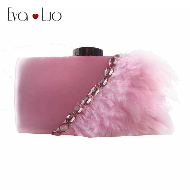 Eb730 Custom Made Pink Feather Evening Bag Clutch Bags Clutches Lady Eb730 Custom Made Pink Feather Evening Bag Clutch Bags Clutches Lady Wedding Purse Rhinestones Wome Handbags