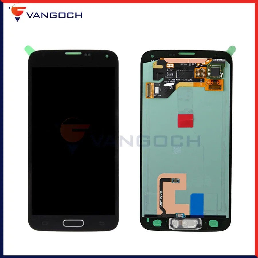 

Super Amoled Original Display For Samsung Galaxy S5 G900 G900F LCD Touch Screen Digitizer Assembly Replacement With Home Button