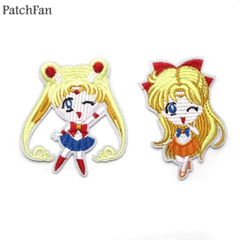 

20pcs/set Patchfan Sailor Moon Embroidered Iron On Patches Accessories DIY Clothes Cartoon badges Appliques Home Garden A0796