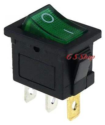 1 шт. KCD1 2PIin 3Pin Лодка Автомобильный кулисный переключатель 6A/10A 250 V/125 V AC красный желтый зеленый синий черный кнопка Лучшая цена KCD1 - Цвет: Green    3PIN