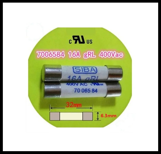 

Быстродействующий керамический предохранитель DMI-Fuse 70 065 84 2 шт./лот SIBA 6,3x32 мм 16A gRL 400VAC