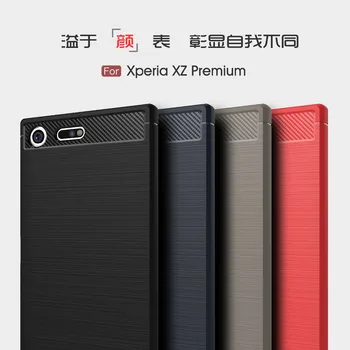 

100pcs/lot free shipping Carbon Fiber Silicone Back Case For Sony Xperia XZ/XZS/XZ Premium/XA1/XA1 ultra