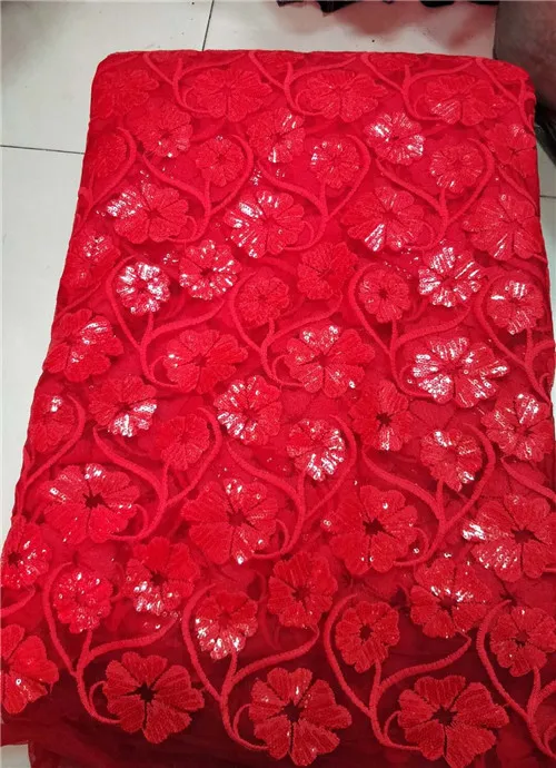 Блестки кружева ткань высокое качество Африканское вечернее платье ткани новая Нигерия расшитое блестками Сетчатое кружево ткань розовый - Цвет: 18
