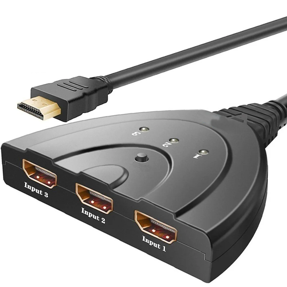  3-Port Hdmi Switch Splitter con La Treccia Cavo Audio Supporto per Hd Dvd Tv Box PS3 Console di Gio